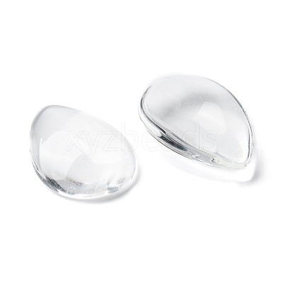 Transparent Teardrop Glass Cabochons GGLA-R024-25x18-1
