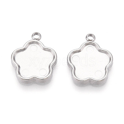 304 Stainless Steel Pendant Cabochon Settings STAS-T065-88P-1
