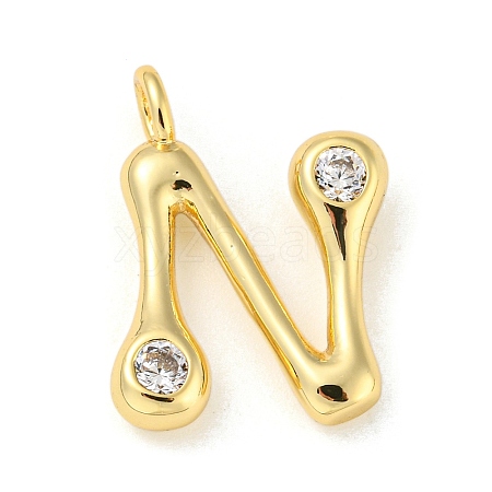 Rack Plating Brass Micro Pave Cubic Zirconia Pendants KK-A200-24G-N-1