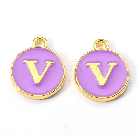 Golden Plated Alloy Enamel Charms ENAM-S118-10V-1