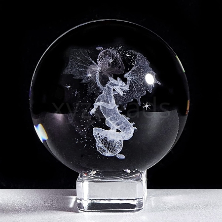 Inner Carving Glass Crystal Ball Diaplay Decoration PW-WGE79FB-03-1