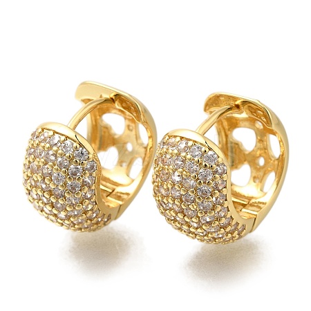 Rack Plating Brass Micro Pave Cubic Zirconia Hoop Earrings EJEW-H016-13G-04-1