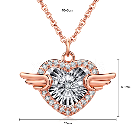 Heart with Wing Stainless Steel Pendant Necklace TX7180-1