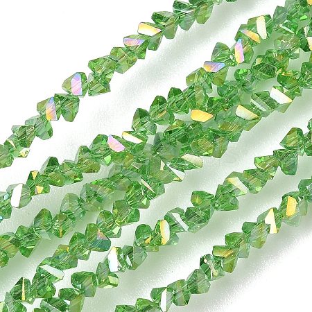 Electroplate Transparent Glass Beads Strands EGLA-P061-04C-AB21-1
