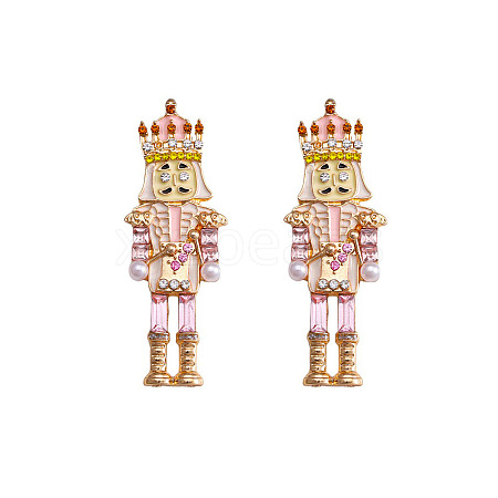 Cartoon Soldier Shape Alloy Enamel Stud Earrings FS-WGA682D-04-1