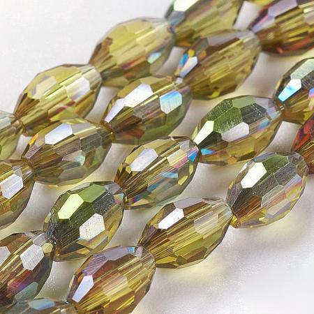 Electroplate Glass Beads Strands EGLA-J013-4x6mm-H29-1