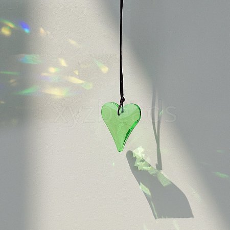 Glass Heart Suncatcher Hanging Ornaments PW-WGA6B84-07-1