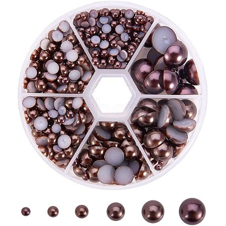 1Box ABS Plastic Imitation Pearl Dome Cabochons SACR-PH0001-46-1