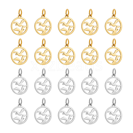 Unicraftale 20Pcs 2 Colors 304 Stainless Steel Charms STAS-UN0054-55-1