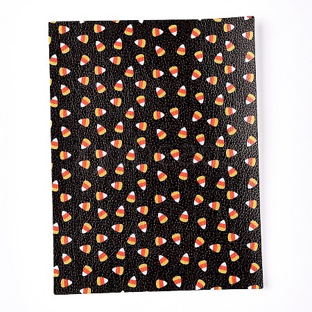 Halloween Theme Imitation Leather Fabric DIY-D025-A07-1