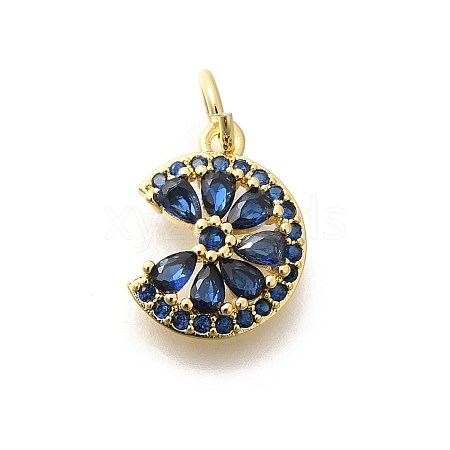 Brass Micro Pave Cubic Zirconia Pendants KK-L225-006G-02-1