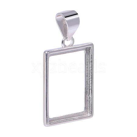 1Pc 925 Sterling Silver Pendant Cabochon Settings STER-BC0002-77A-1