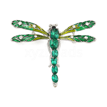 Alloy Rhinestone Dragonfly Brooch JEWB-U006-05B-P-1