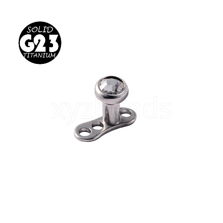 G23 Titanium Cubic Zirconia Dermal Anchor Base/Top for Women Men WG953A3-01-1