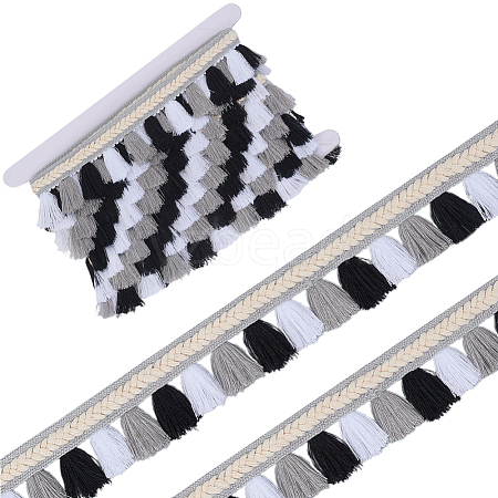 5M Ethnic Style Polyester Fringe Lace Trims SRIB-CY0001-03A-1