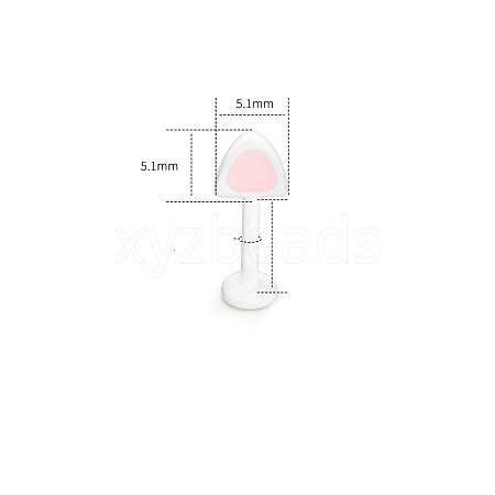 316L Surgical Stainless Steel Enamel Pink Cat Ear Shaped Cartilage Earrings for Women FS-WGA9D26-08-1