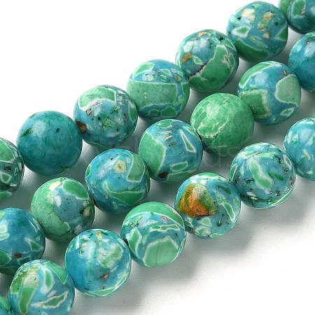 Dyed Synthetic Imperial Jasper Beads Strands G-C168-02C-1