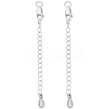 Beebeecraft 2Pcs 925 Sterling Silver Chain Extenders STER-BBC0005-77-1