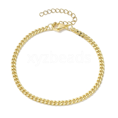 Brass Curb Chain Bracelets for Women Men BJEW-JB10273-1