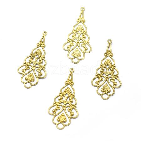 Brass Filigree Pendants KK-K184-31C-RS-1