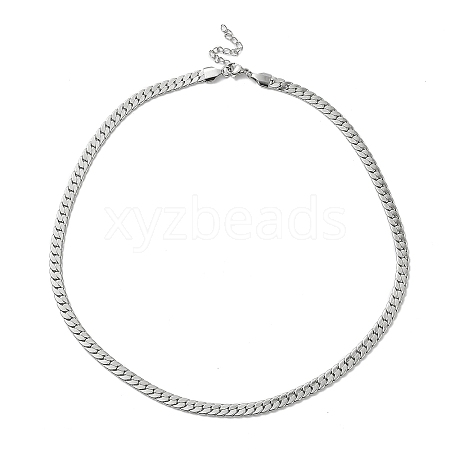 Non-Tarnish 304 Stainless Steel Cuban Link Chain Necklace NJEW-K249-01A-P-1