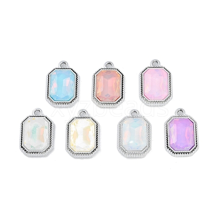 UV Plating Alloy with Mixed Color Glass Rhinestone Pendants FIND-M018-38P-1