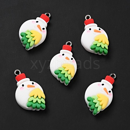 Christmas Opaque Resin Pendants RESI-G043-B02-1