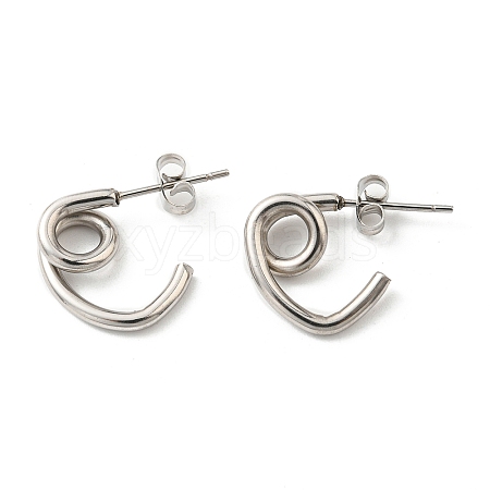 304 Stainless Steel Knot Stud Earrings for Women EJEW-F319-02P-1