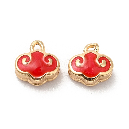 Brass Enamel Charms KK-B074-31G-1