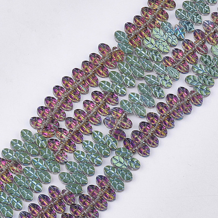 Electroplate Glass Beads Strands X-EGLA-T017-01E-1