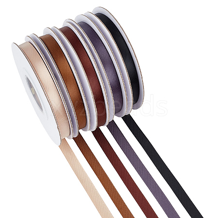 5 Rolls Single Face Polyester Satin Ribbon SRIB-CY0001-38B-1