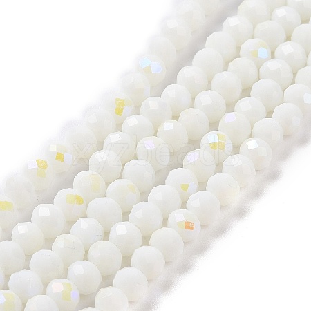 Electroplate Opaque Solid Color Glass Beads Strands EGLA-A034-P8mm-L17-1