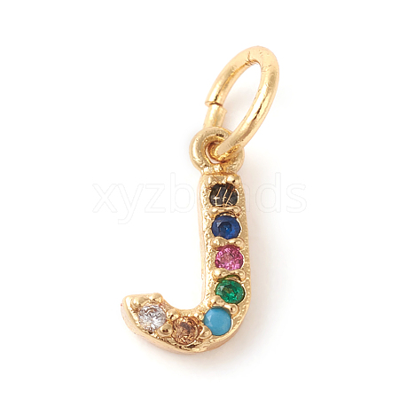 Brass Micro Pave Colorful Cubic Zirconia Charms ZIRC-F092-01-J-1