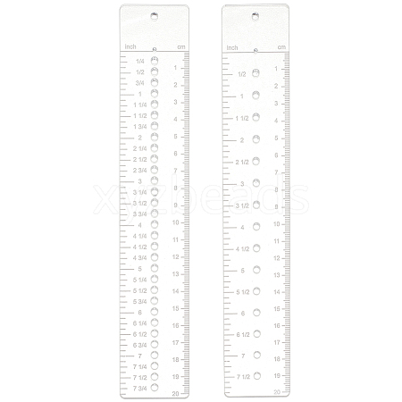 2Pcs 2 Styles Acrylic Rulers AJEW-WH0270-327-1
