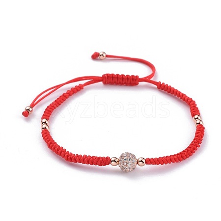 Adjustable Nylon Thread Braided Bead Bracelets BJEW-JB04665-04-1