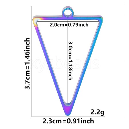 Stainless Steel Open Back Bezel Pendants PW-WGB5BE7-40-1