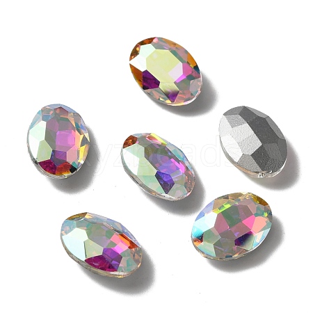 Pointed Back Glass Rhinestone Cabochons DIY-WH0043-57C-01-1