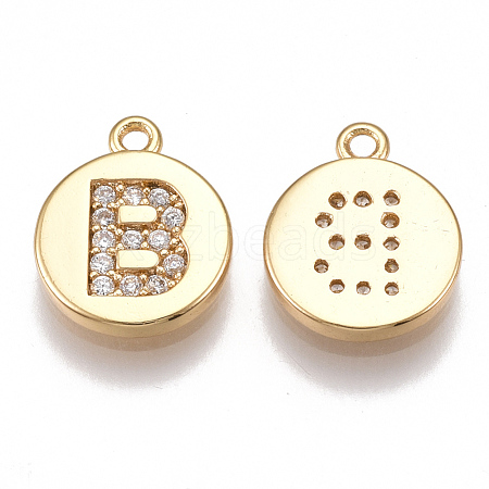 Brass Cubic Zirconia Charms KK-T038-194G-B-1