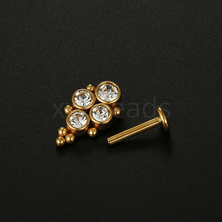 316L Surgical Stainless Steel Clear Cubic Zirconia Threadless Labrets WG1AA8E-31-1