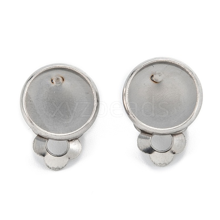 304 Stainless Steel Clip-on Earring Setting STAS-G250-01P-A-1