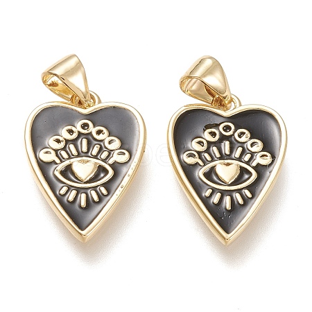 Brass Enamel Pendants LS-ZIRC-F116-10A-G-1