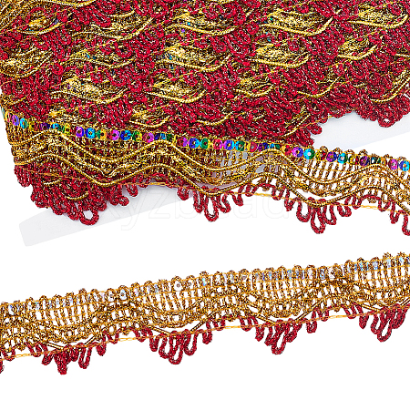 Polyester Fiber Lace Trim OCOR-WH0101-226B-1