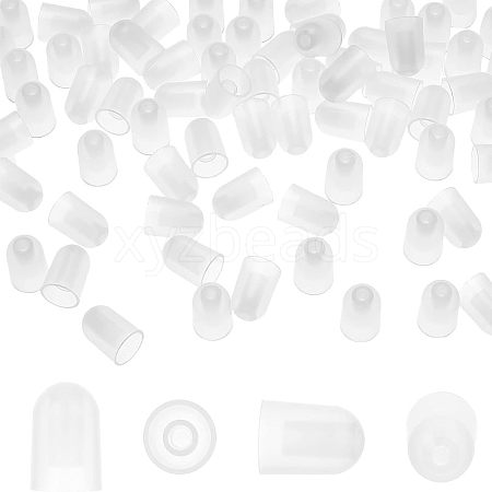 Olycraft 100Pcs Transparent Plastic Syringe Tip Cap AJEW-OC0002-97-1