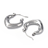 304 Stainless Steel Hollow Teardrop Hoop Earrings for Women STAS-B034-14P-2