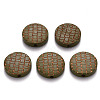 Painted Natural Wood Beads WOOD-N006-05G-1