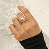 Elegant Alloy Rhinestone Cuff Rings CT5630-2