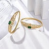 Rack Plating Brass Micro Pave Cubic Zirconia Hinged Bangles BJEW-H624-07A-G-2