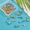 SUPERFINDINGS 48Pcs 12 Style Brass Ice Pick Pinch Bails KK-FH0003-62-5