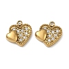 304 Stainless Steel Micro Pave Clear Cubic Zirconia Charms CU-CBAF0F8-03A-G-1