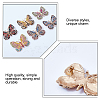 CHGCRAFT 6Pcs 6 Colors Rhinestone Butterfly Badge JEWB-CA0001-16-5